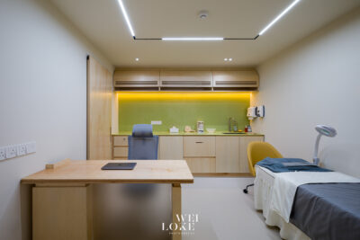 Premium healthcare photography of Cantiq Clinic interior designed for aesthetic medical care.